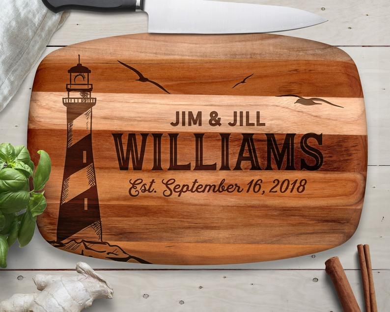 Camping, Camping Decor, Personalized Cutting Board, Teak Wood